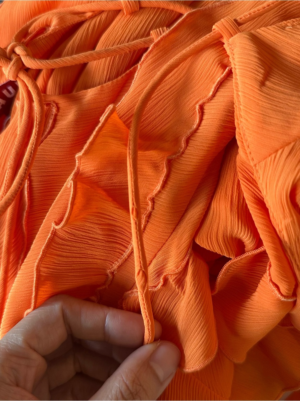 staud elvire dress in nectarine - Picture 5 of 5